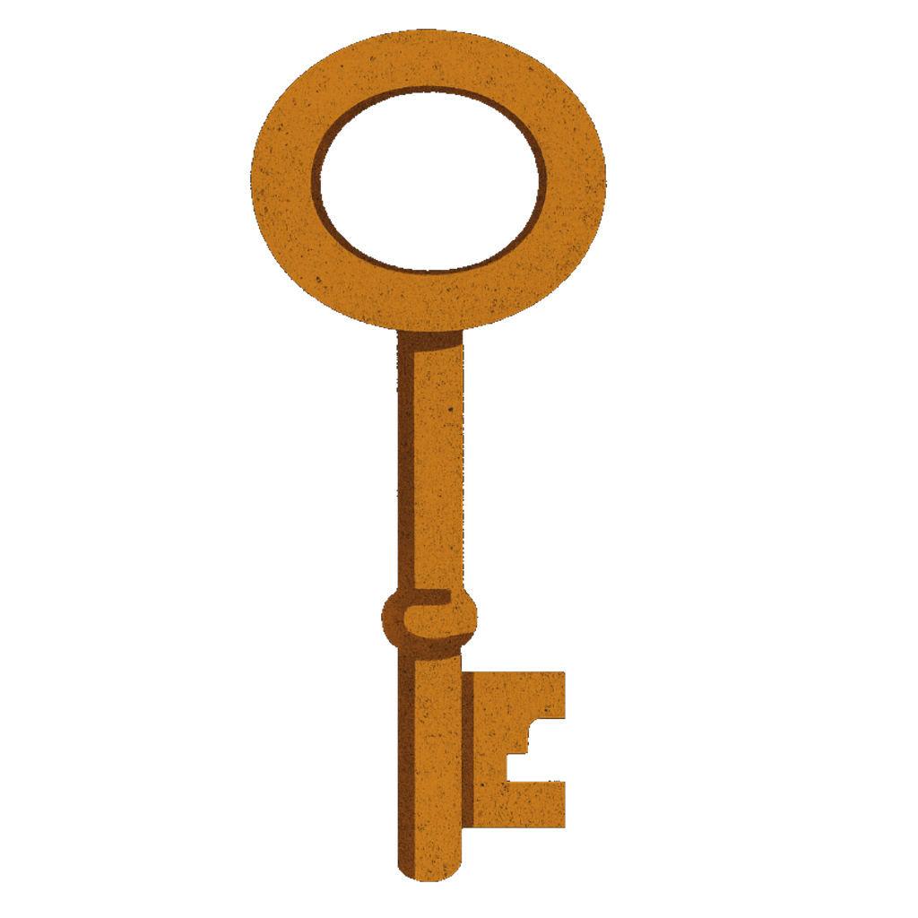 Golden-brown key icon on black background