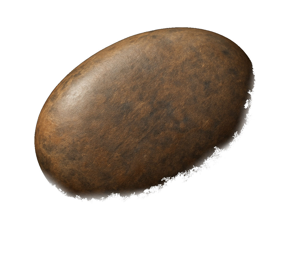 Close-up of a smooth dark pebble on a black background